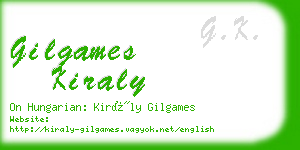 gilgames kiraly business card